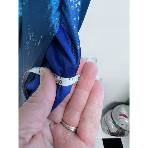 Vintage Y2K Dress Blue Ombre Fairy Hoco Prom Sparkle 7/8 Whimsigoth Formal Glam - Picture 11 of 15